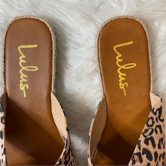 Lulu’s Koren Leopard Espadrille Slide On Sandals Size 8 - Picture 6 of 13